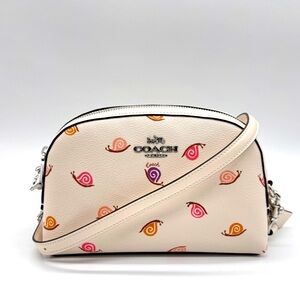 Coach Women's Crossbody Bag White Snail Print